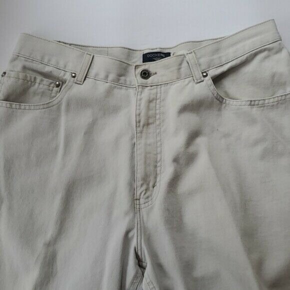 Dockers Men's Light Tan Twill Regular Fit Straight Leg Jeans Pants Size 34 x 34 - Picture 7 of 13